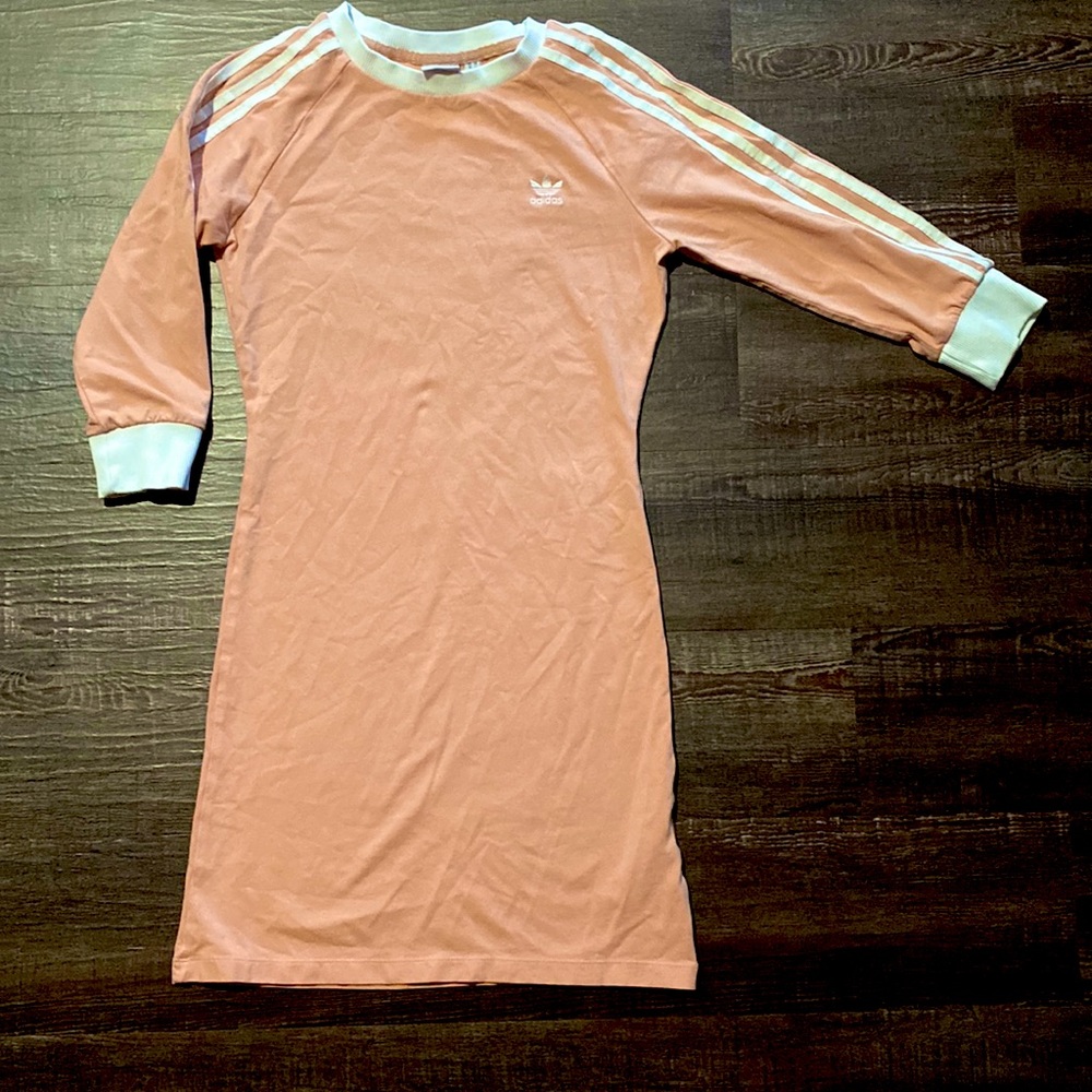 adidas Pink Three-Stripe Mini Dress